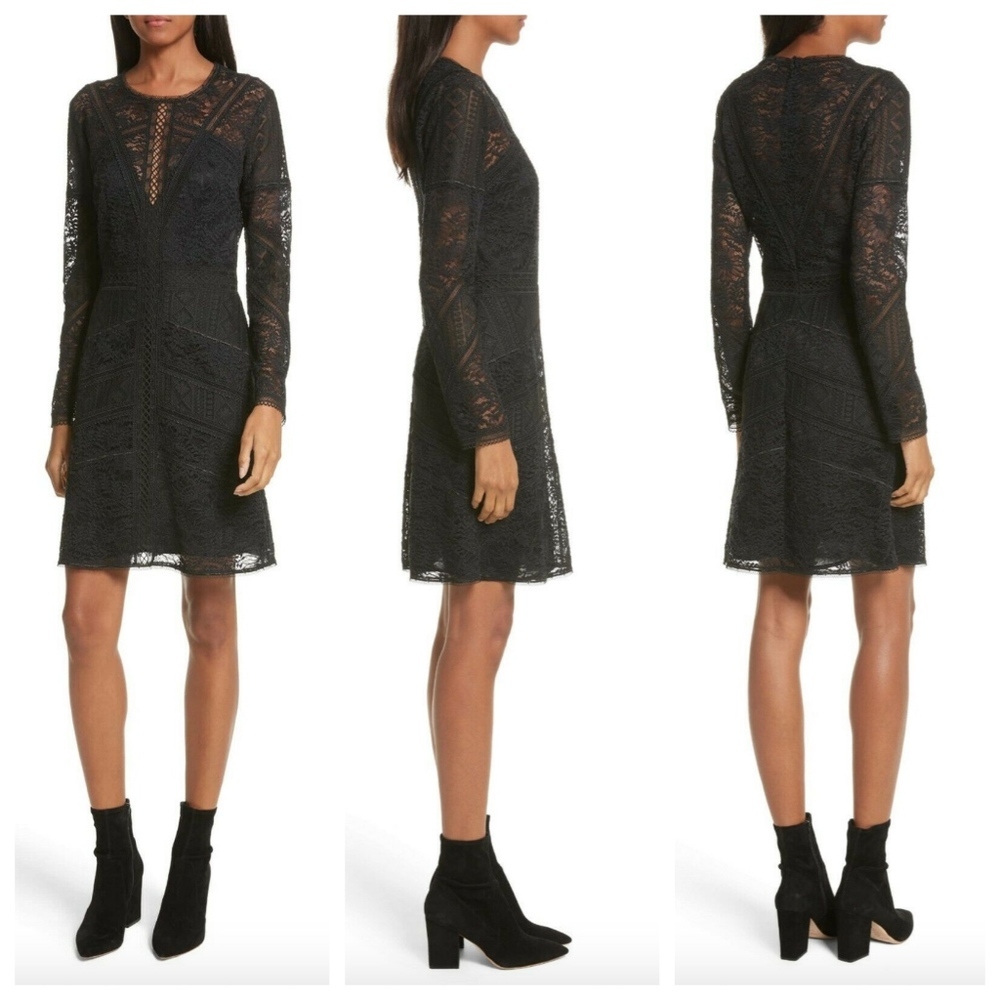 NWT $415 The Kooples Black Lace Dress SZ Medium